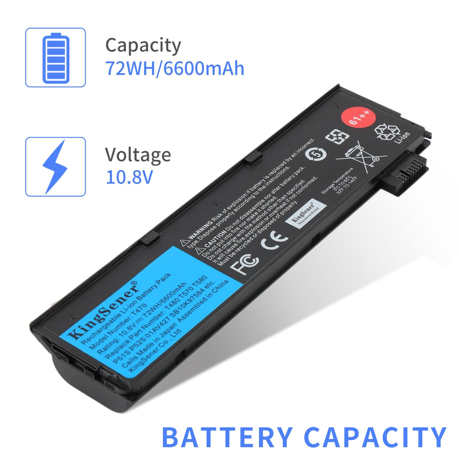 Amazon.com: KingSener 72Wh 61++ 01AV427 01AV425 Battery for T480