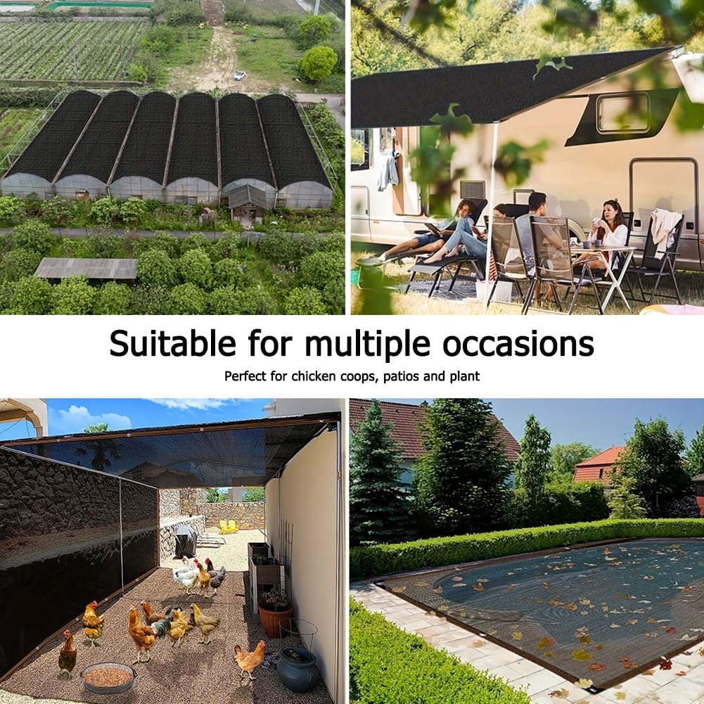 90% Shade Cloth for Garden, 25'x50' 20'x30' 35'x40' 30'x50' Tear Resistant Sun Shade Net, Outdoor Shade Tarp Cover, Sunblock Netting for Patio Pergola Courtyard, Black(25x25ft)
