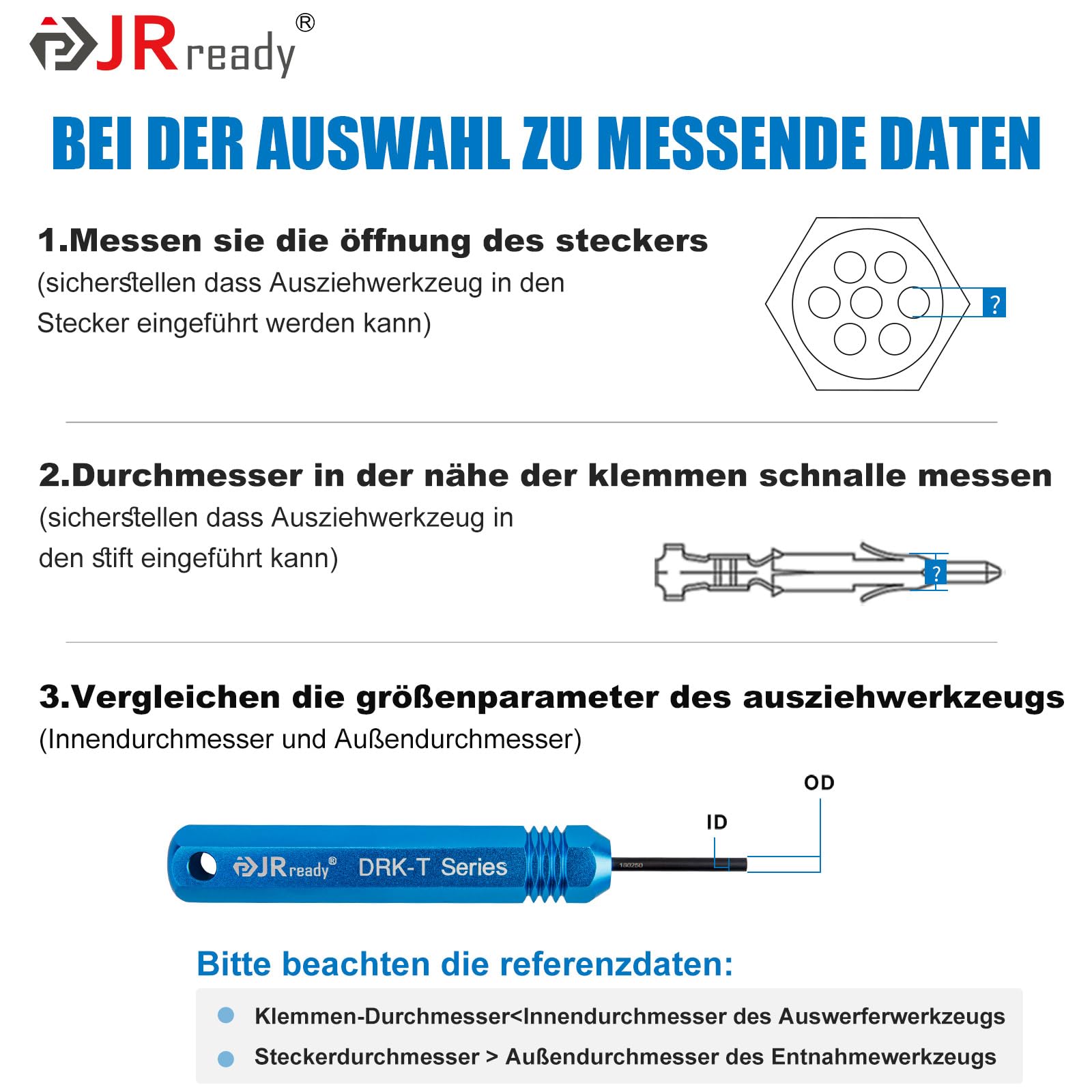 JRready ST5228 Kit di Attrezzi per Estrattori per Autoveicoli Set 5 Pezzi per Commerciale AMP .062', Standard Molex .062', .093' e 8980, Connettori Serie AMP MATE-N-LOK per Molex 3.68 Terminali Serie