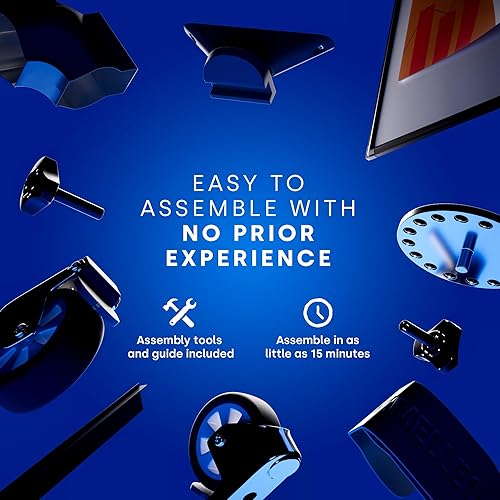 Miniatura 4 de KAMELLEO - Pizarra blanca magnética grande, giratoria y portátil de borrado en seco, con soporte, de doble cara, estilo caballete, con ruedas, de