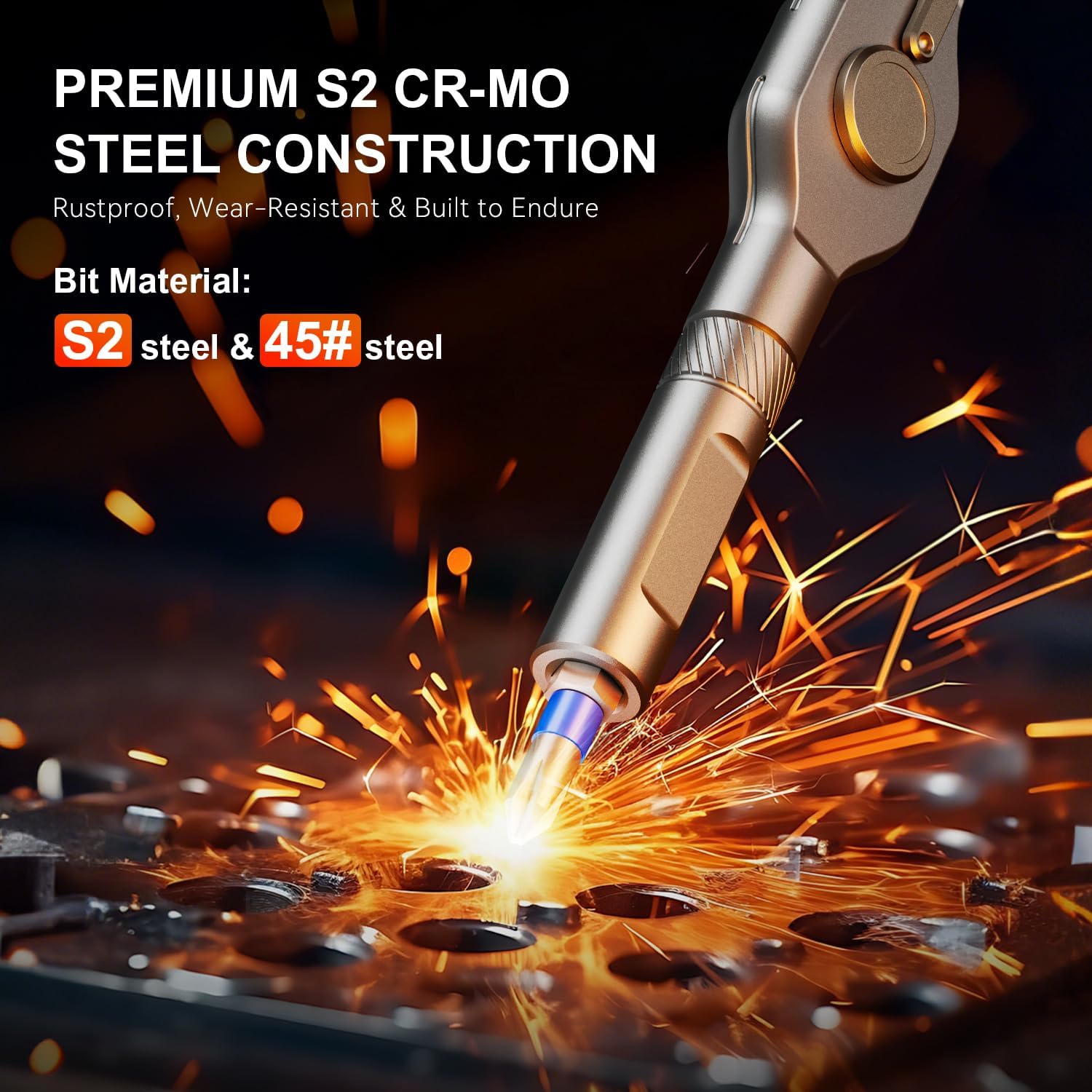 76 in 1 Magnetic Ratchet Screwdriver Set, Multi Bit Ratcheting Screwdriver Set with S2 Steel Bits, Detachable Design & Storage Case,Tool Kit for home Computer,Furniture,Electronics, Bicycle and DIY