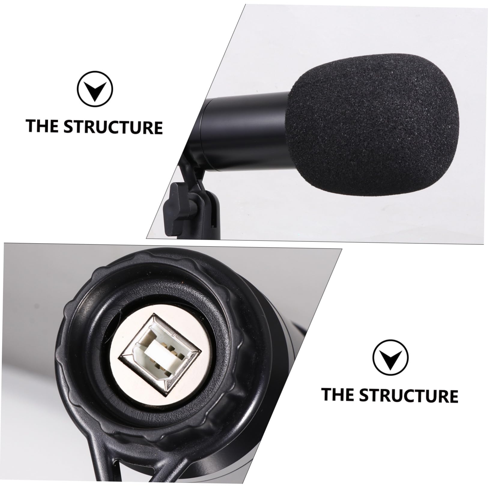 1Satz Kondensatormikrofon USB mit Stativ für PC und Laptop für Gesang Voice Chat und Livestreaming mit Rauschunterdrückung und
