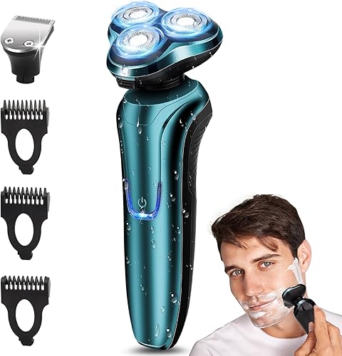 Electric Razor for MenGISIX Wet and Dry Mens Shaver Cordless Rechargeable Electric Shaver for MenPortable Rotary Facial Shaver MenWaterproof Mens