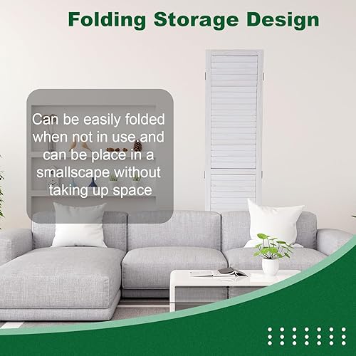 Miniatura 6 de PayLessHere Divisor de habitación de madera de 5.75 pies, pantalla de división portátil plegable para interiores, para dormitorio, oficina,