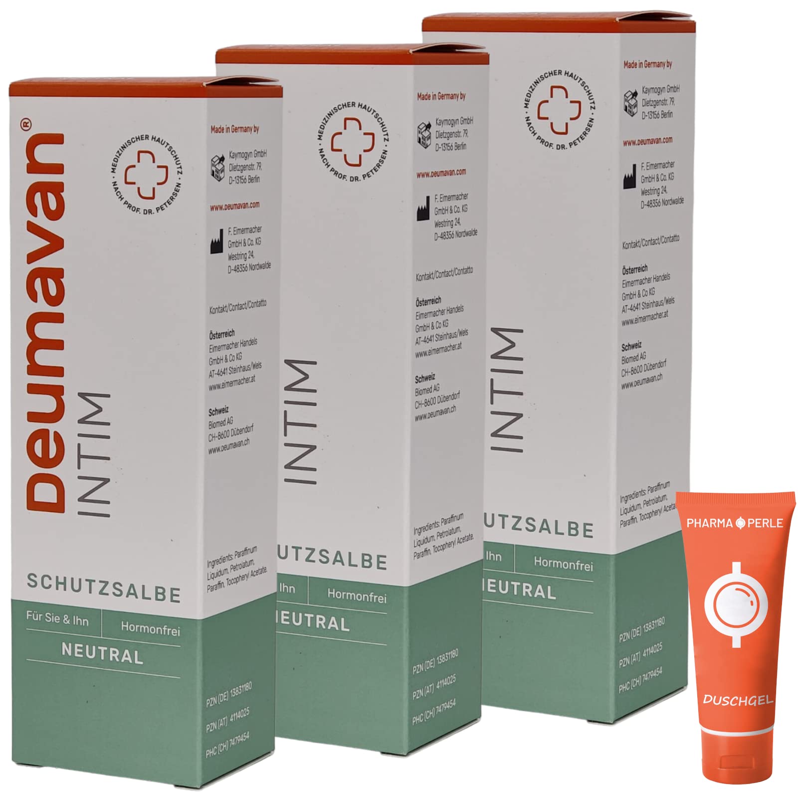 Deumavan intim Schutzsalbe 3x 125 ml I neutral I Sparset I plus PharmaPerle