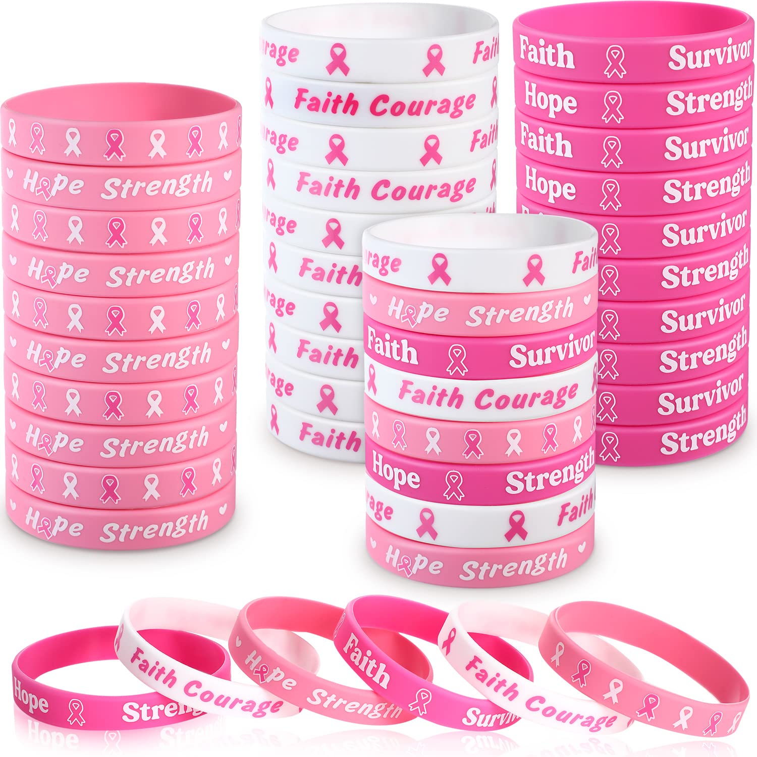 SUNNYCLUE Breloques Ruban Rose Cancer Du Sein - 40 Pièces (10 Styles) En Alliage - Pour Bijoux DIY