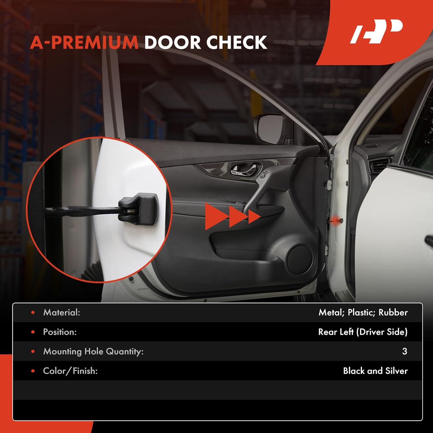 A-Premium Rear Left or Right Door Check Compatible with Toyota Tundra 2000-2006 Extended Cab Pickup