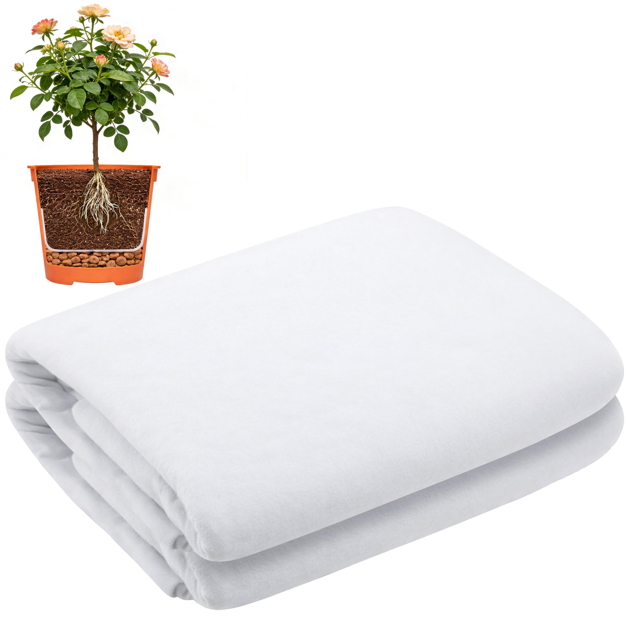 GIONAR 4 m x 1,5 m de fieltro de filtro para macetas, de felpa cortable, para macetas, 150 g/m², para plantas de malas hierbas, evita el encharcamiento