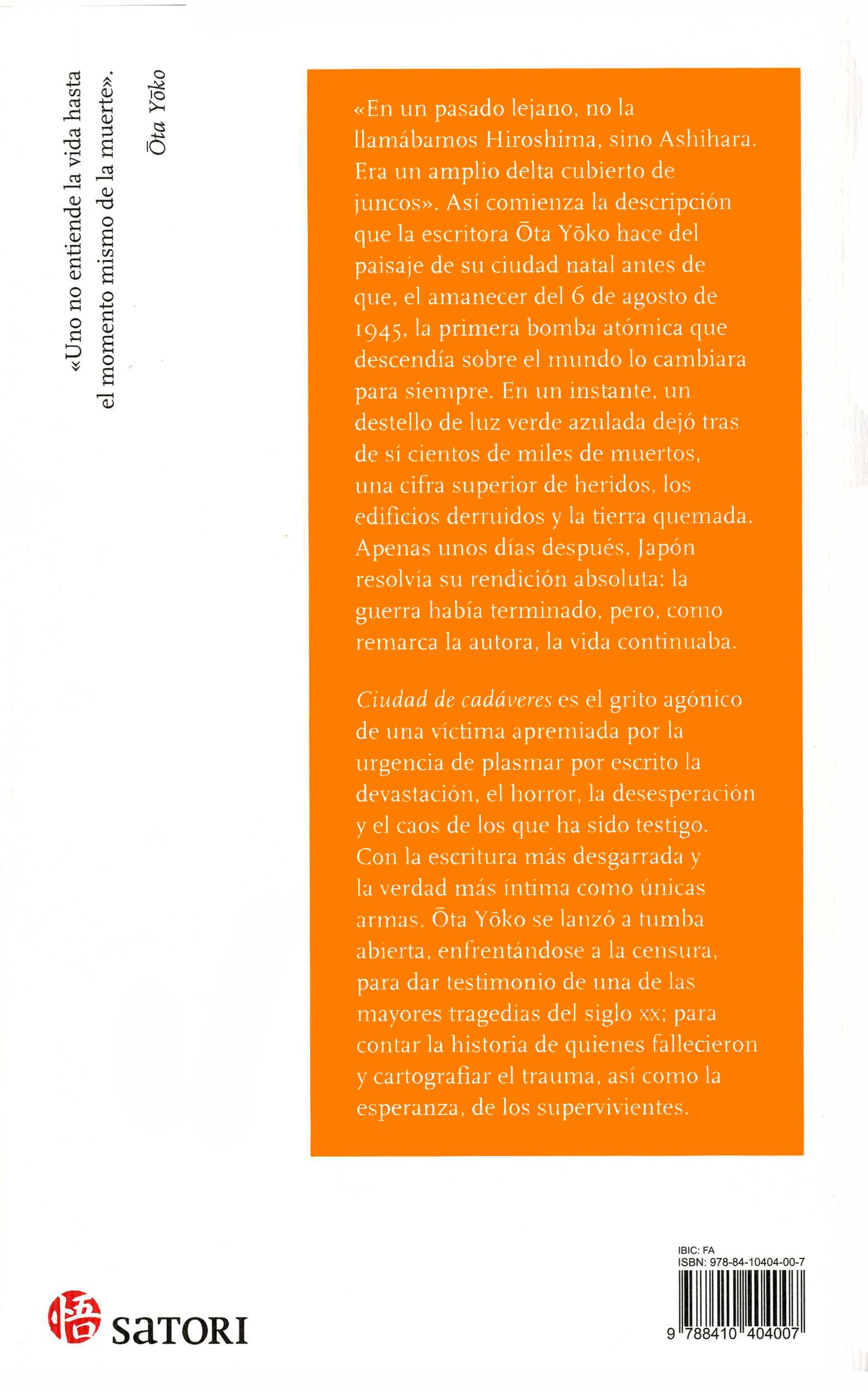 CIUDAD DE CADÁVERES: 61 (Maestros de la Literatura Japonesa)
