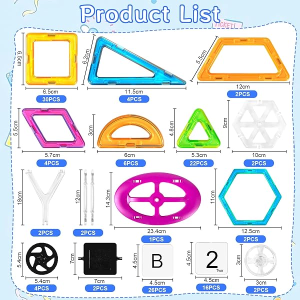 126Pcs Bloques de Construcción Magnéticos, 3D Juguetes de Construcción Magnéticos, Juguetes Educativos de Bloques de Construcción, Regalo de Juguete Magnético para Más de 3 Niños y Niñas (126Pcs) - 2