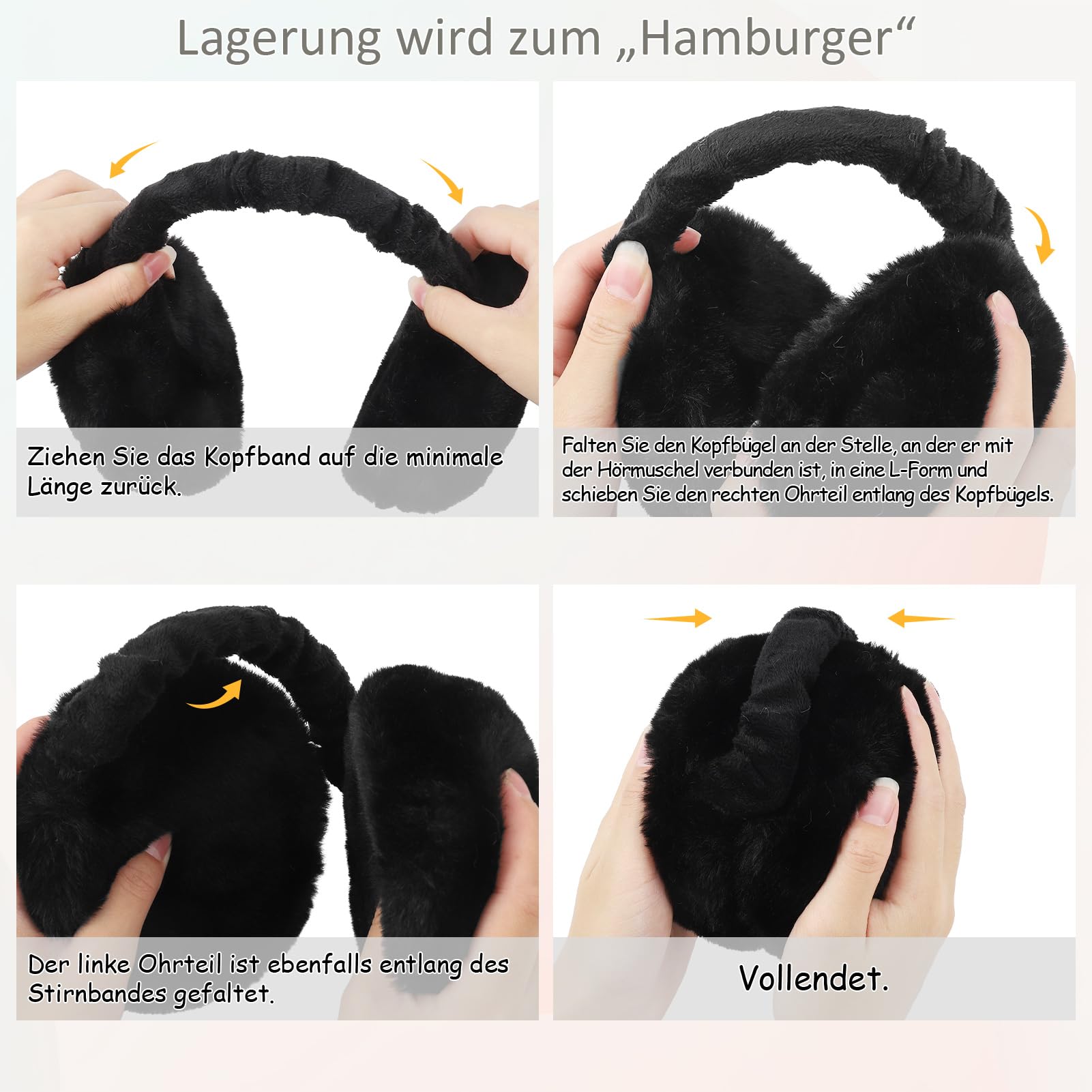 Apricitie Winter Ohrenwärmer Faltbare Ohrenschützer Verstellbarer Plüsch Ohrenschützer Warme Earmuffs Ear Muffs Ear Warmers Kälteschutz Winterzubehör für Damen Herren