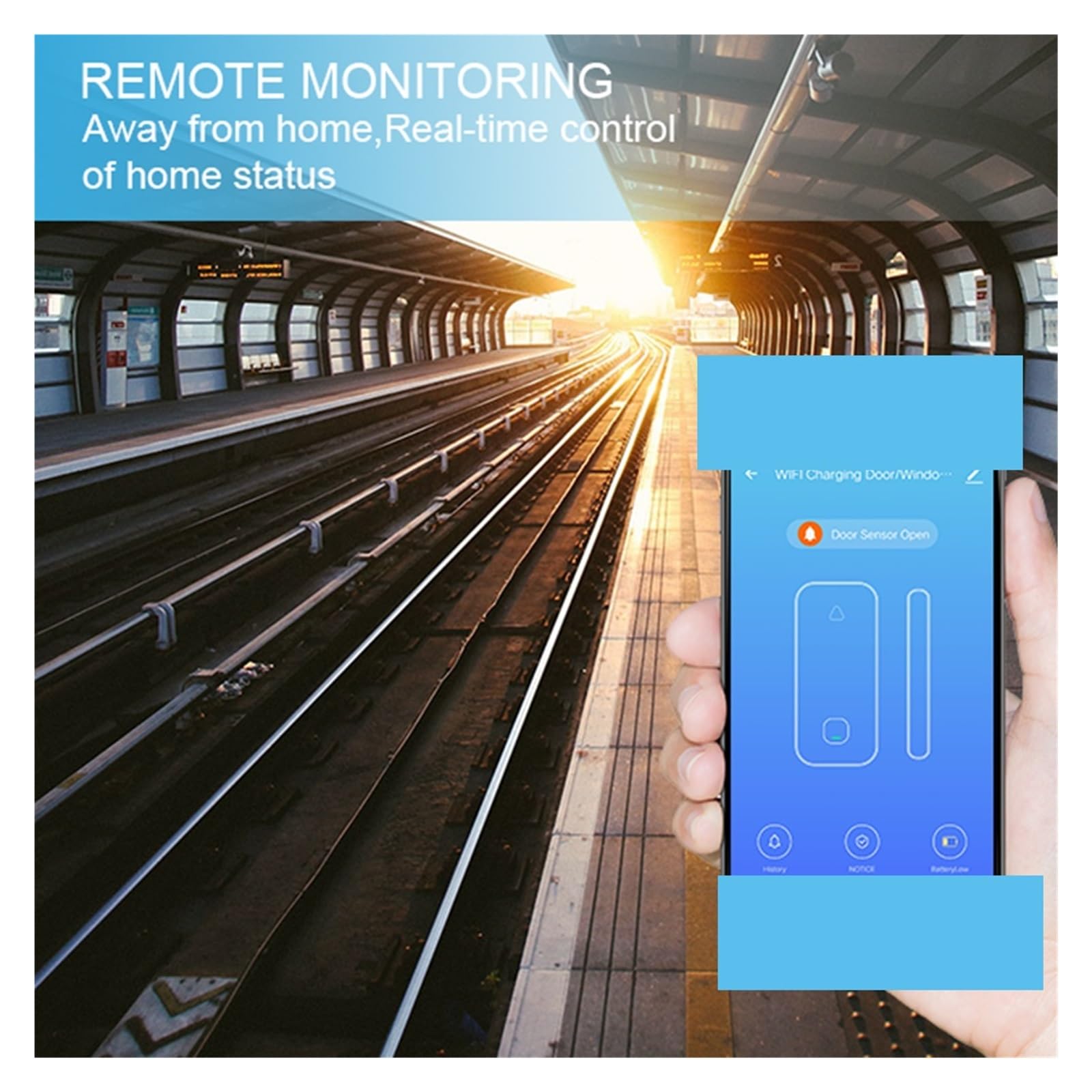 Sensor De Ventana Puerta, Detector Abierto Y Cerrado, Alerta Notificación Aplicación, Alarma Seguridad Que Funciona para Apartamento