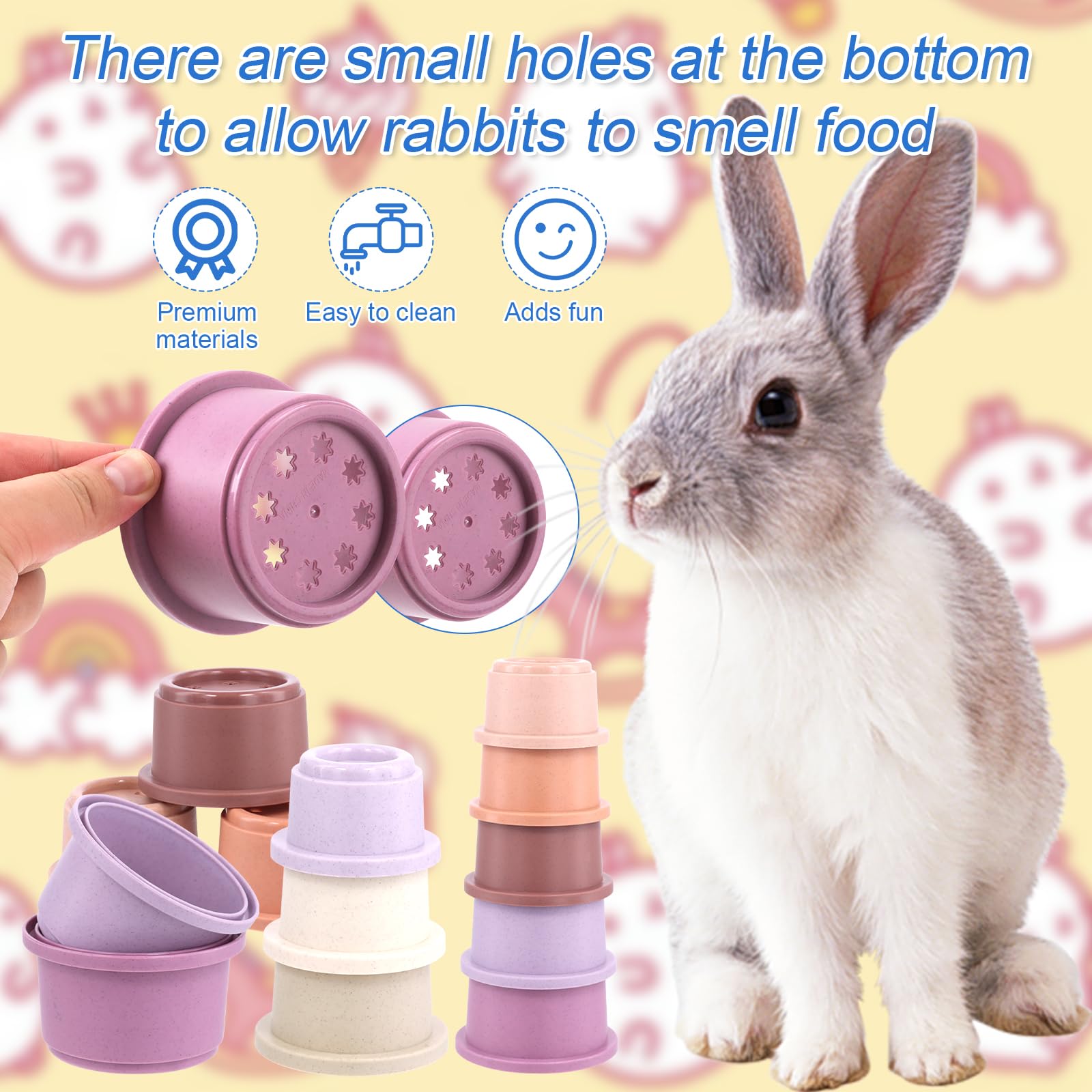 Rabbit Mult Multi-colored Rabbit Toys 8pcs Rabbit Stacking Cups - Multi-Coloured ...
