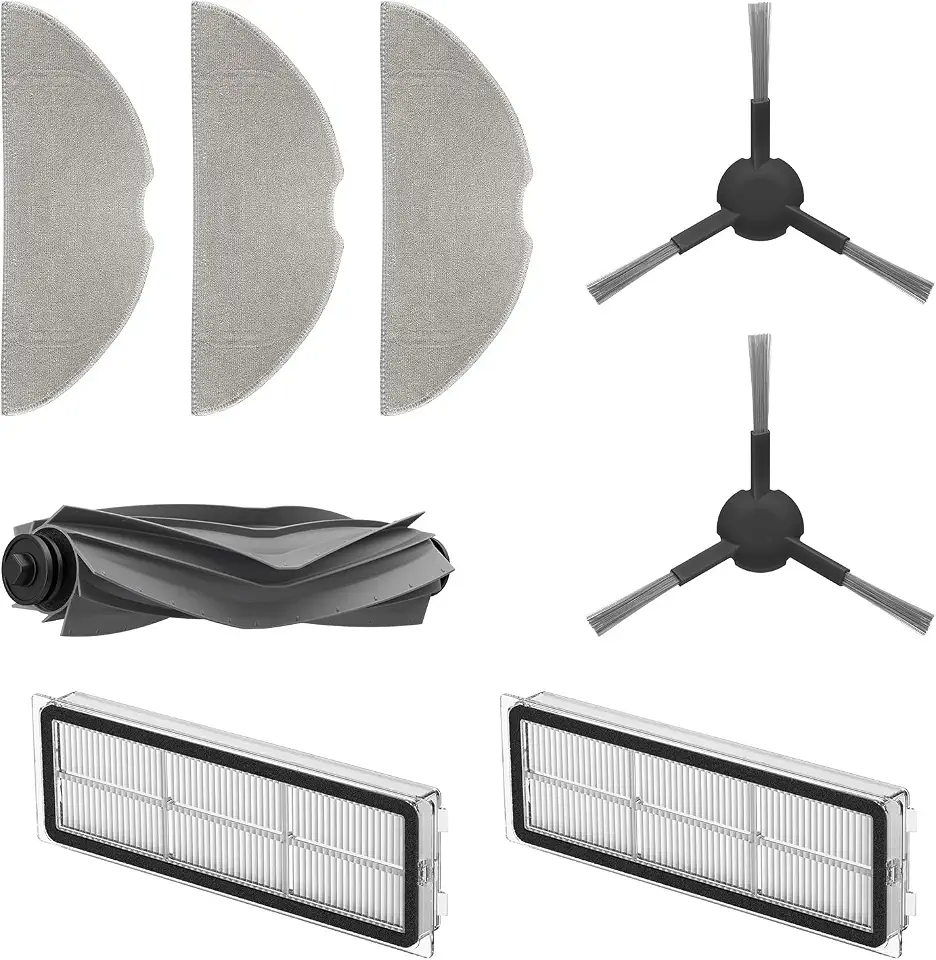 MOVA Dreame Accessory Set for Robot S10 Includes 3 x Mop Cloths, 2 x Filters, 2 x Side Brushes, 1 x Main Brush, Original Dreame Accessories