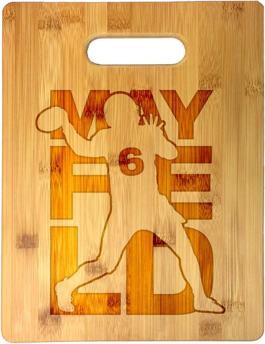 Football Sports Athletic Player Laser Engraved Bamboo Cutting Board - Wedding, Housewarming, Anniversary, Birthday, Father's Day, Gift (Mahomes #15)