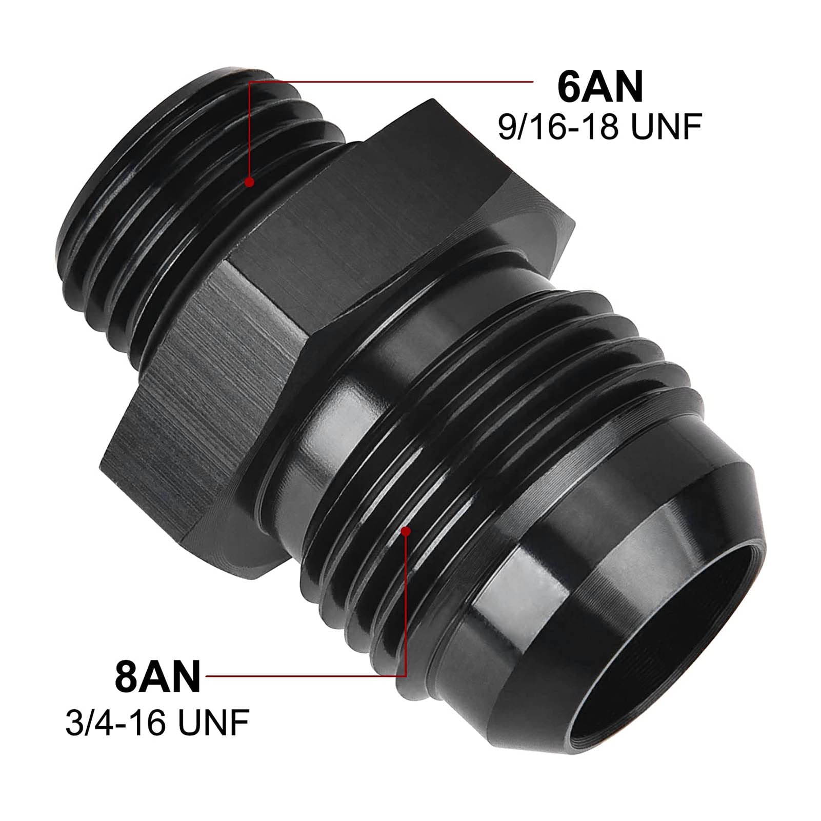 YSIL Adattatore Raccordo 10AN ORB A 8AN Maschio Svasato – Alluminio Anodizzato (2 Pezzi)