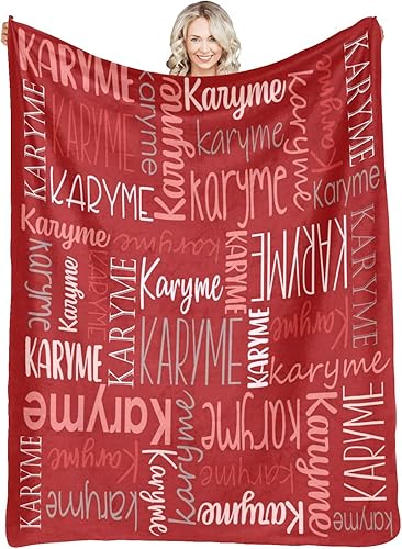 Miniatura 22 de Mantas personalizadas con nombres, regalos para bebés, niñas y niños, manta personalizada de vellón suave y sherpa con nombre para niños y adultos,