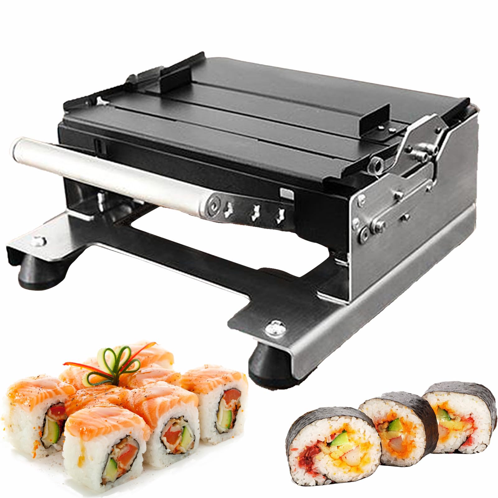 Máquina cortadora de rollos de sushi, cortador de alimentos de acero inoxidable para cortar con precisión sushi, carnes, tofu y verduras