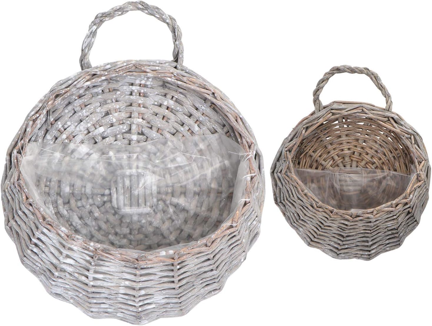 Amazon｜エアプランツホルダー 2個 織りハンギングバスケット ウォールプランター 籐ハンギングフラワーポット 籐植物バスケット タマネギ