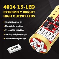 Vista 2 de PHINLION 194 bombillas LED rojas súper brillantes cuña 168 2825 175 T10 15-SMD 4014 chipsets LED lámparas de repuesto para interior de automóvil