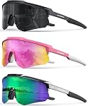 Polarized Sports Sunglasses for Men Women, UV400 One-Piece Lens Sport Shades for Baseball, Running, Cycling, Fishing