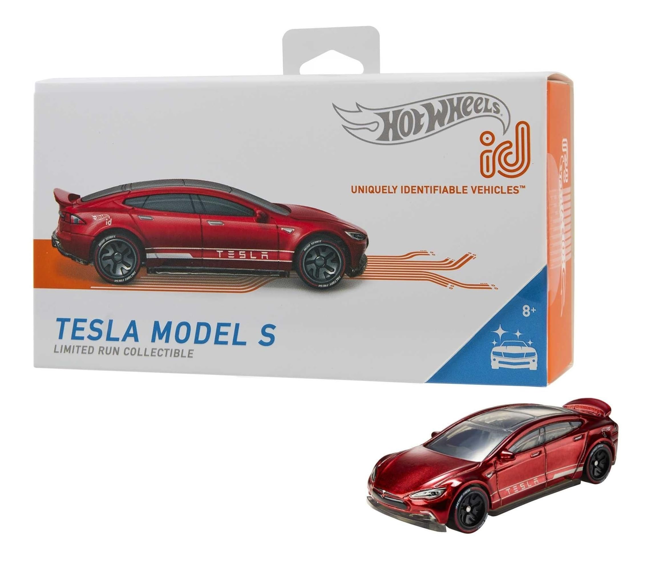 Hot Wheels- ID Die-Cast Tesla Model S Scala 1:64, Macchinina Giocattolo per Bambini 8 + Anni, FXB14