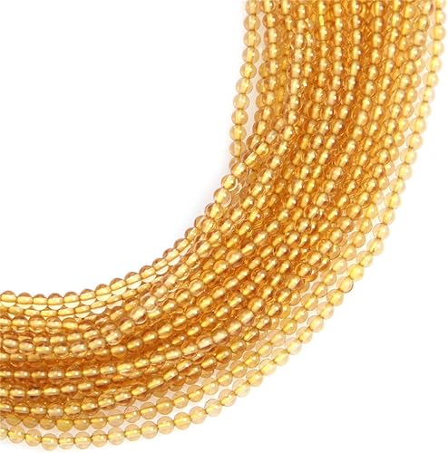 Miniatura 2 de JOE FOREMAN Cuentas de citrino amarillo para hacer joyas, piedras semipreciosas, 0.079 in, hilo redondo de 15 pulgadas