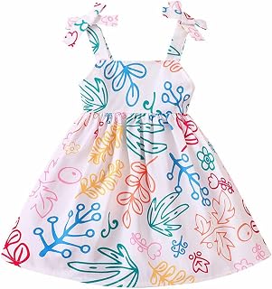 Saias para meninas pequenas e médias para crianças de verão com laço com estampa de desenho animado lindo vestido de férias para