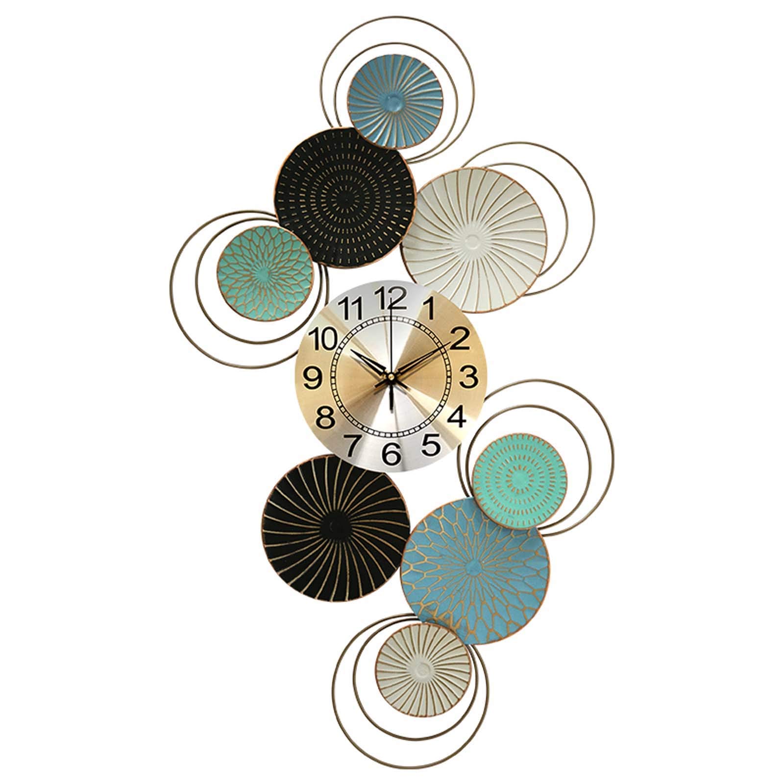 SaryEdge Nordic Luxury Silent Wall Clock - Modern Metal Home Decor for Living Room, Elegant Hanging Design, Stylish Timepiece for Contemporary Interiors-B.-A,A-A,A-A,A-A