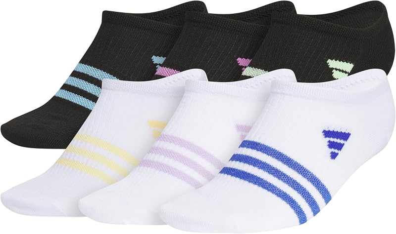 medias adidas Kids Superlite No Show para niños y niñas (6 pares) ligeros