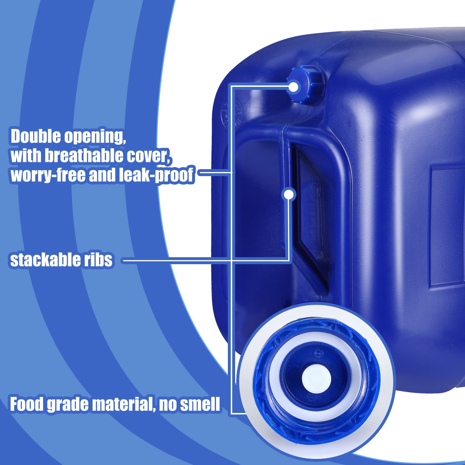 3 Pack 7 Gallon Water Storage Stackable Water Container with Reinforced Breathable Lids Emergency Camping Water Storage Containers Portable Water Tank for Survival Gear Camping Supplies