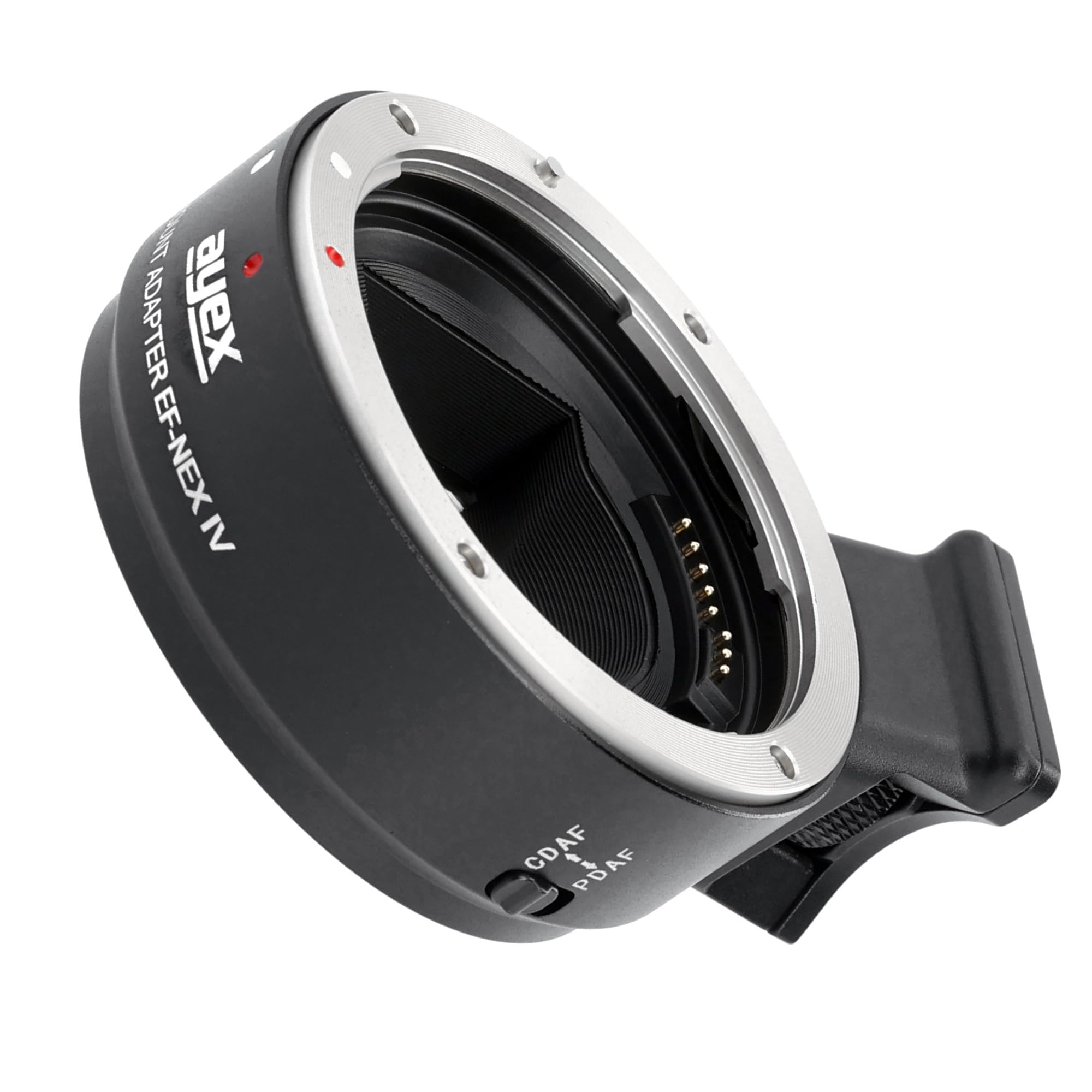 ayex Adattatore per obiettivo compatibile con obiettivi Canon EF, compatibile con fotocamere Sony E-Mount Dual Autofocus Control & is Stabilizzazione EF-NEX IV EF-E IV