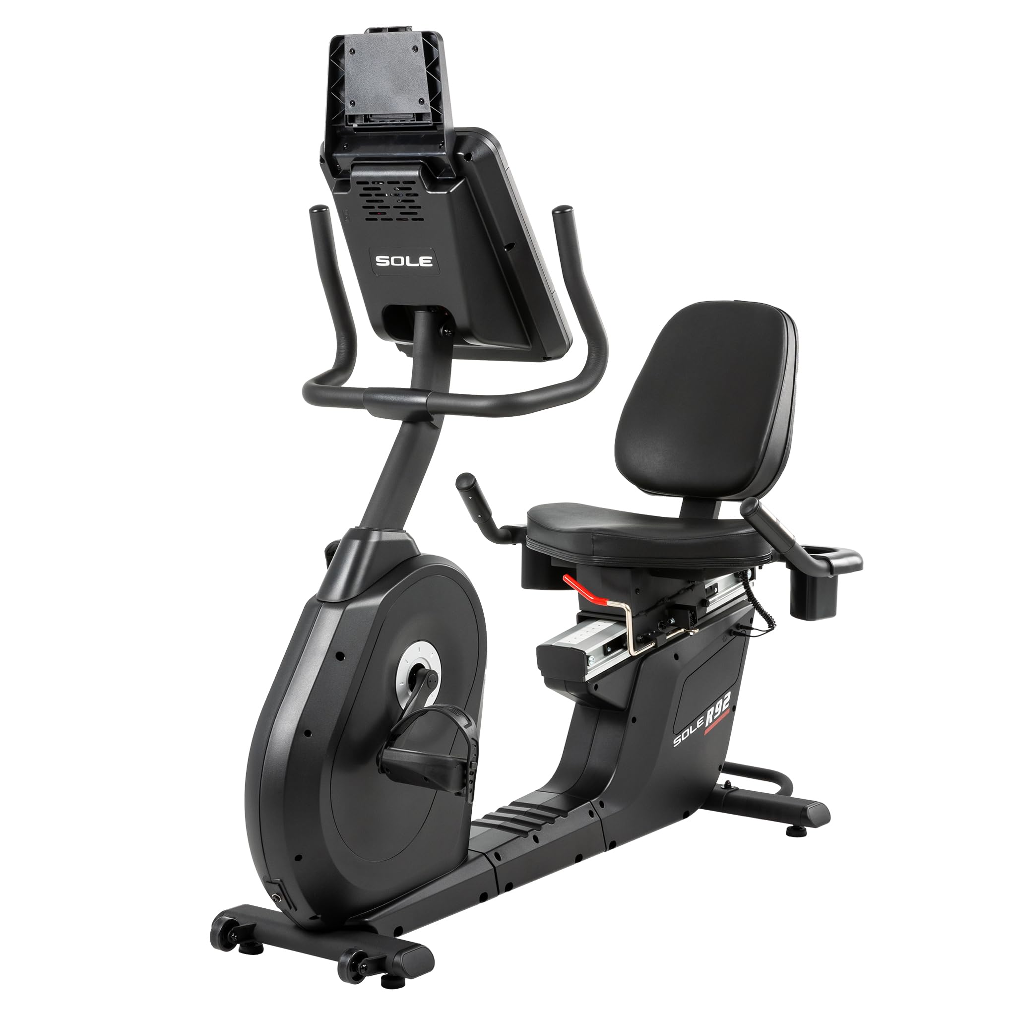 HAMMER Liegeergometer R92 – Recumbent Bike elektrisch, gelenkschonend, 10 Trainingsprogramme, 12 kg Schwungmasse, Heimtrainer mit Sitz & Rückenlehne, Pulsmessung, Fitnessgerät für Zuhause