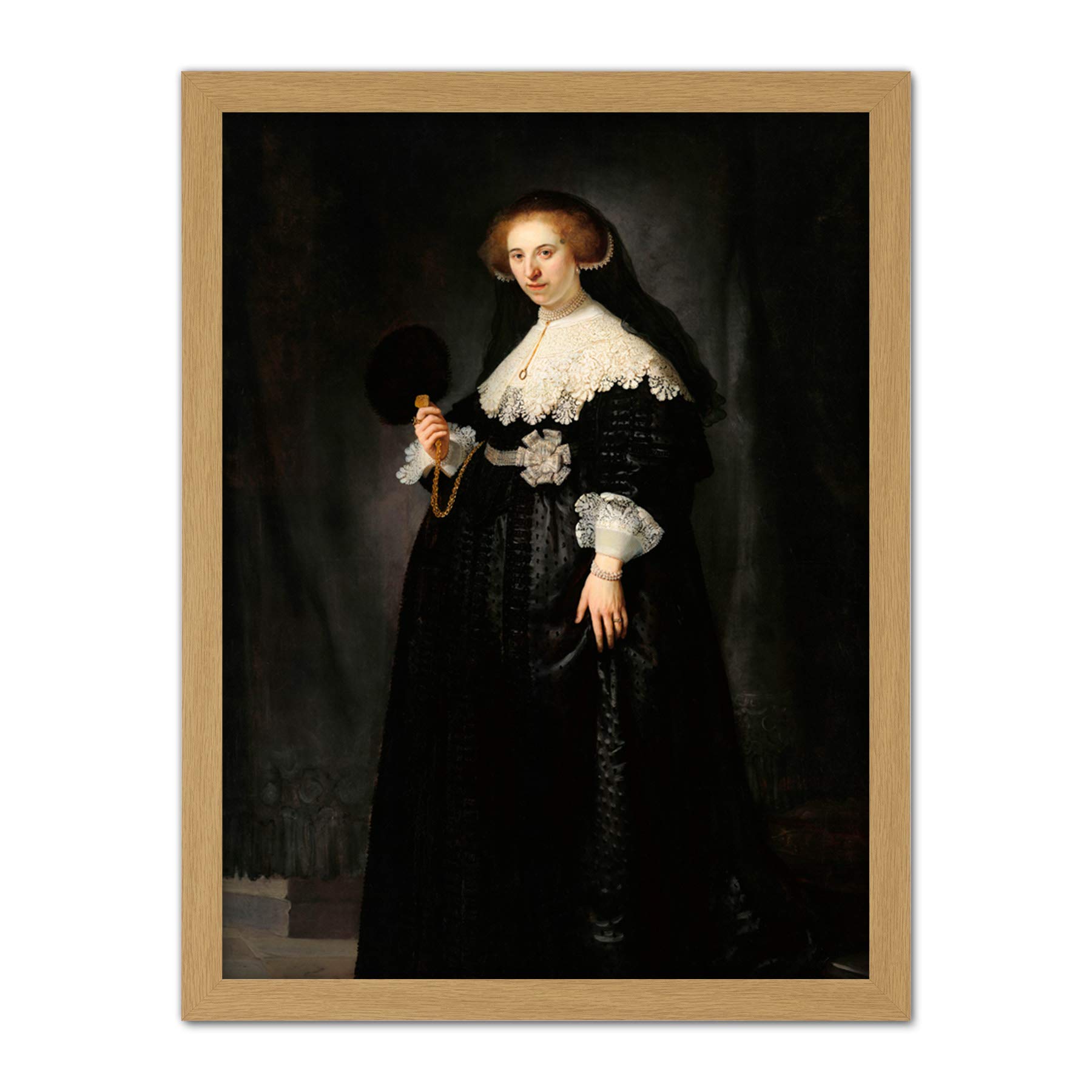 Artery8 Rembrandt Oopjen Coppit Portrait Woman Life Drawing Artwork Framed Wall Art Print 18X24 Inch