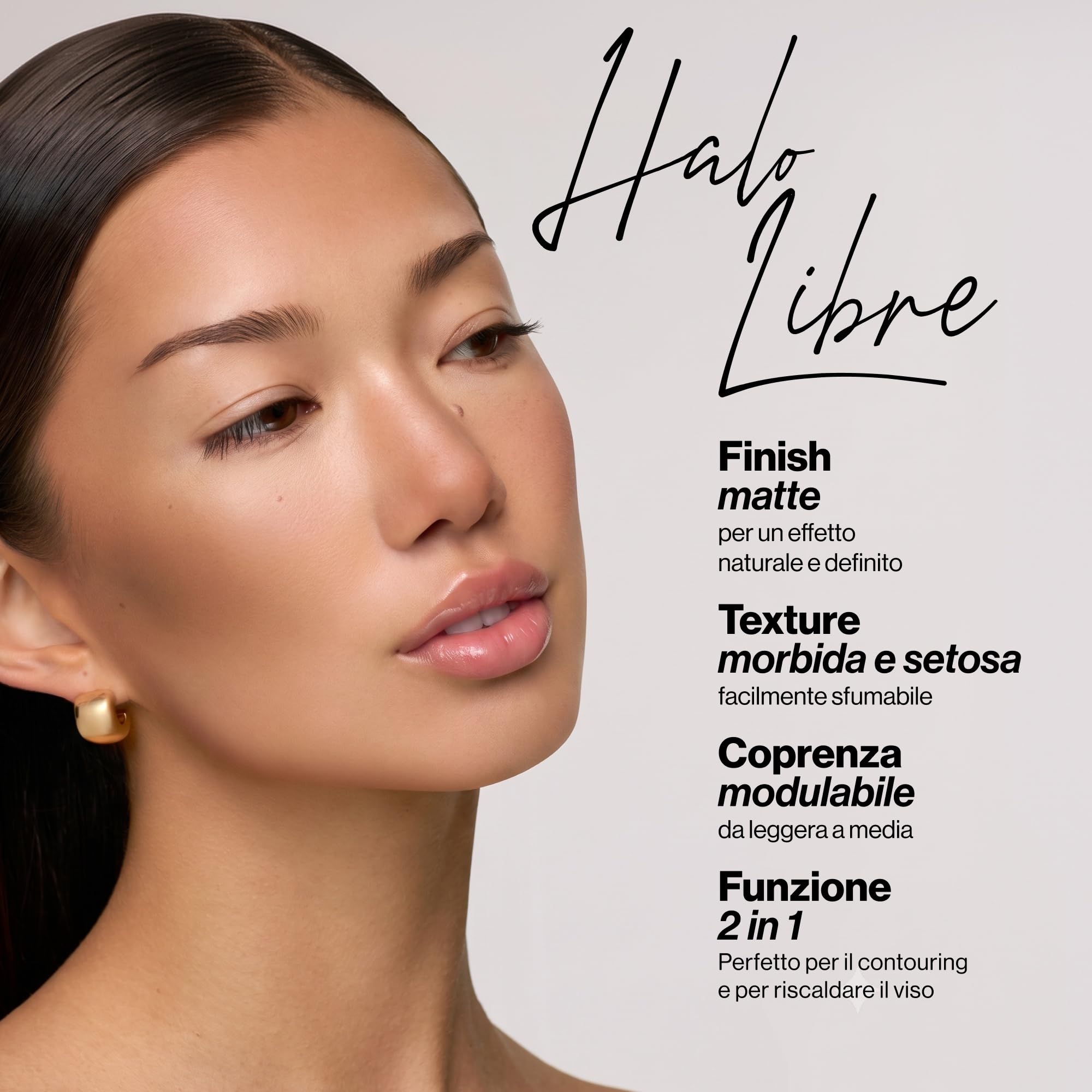 Halo Libre Bronzer 02 - Terra make up viso e terra abbronzante viso in polvere effetto naturale - Texture setosa sfumabile per contouring viso e incarnato uniforme, Made in Italy