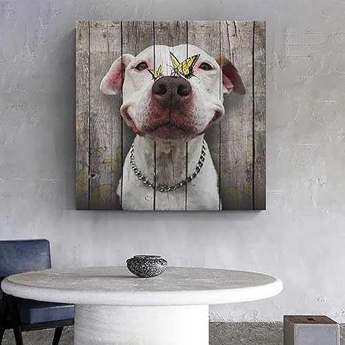 Rompecabezas de perro Pitbull de 1000 piezas para adultos, rompecabezas de mariposa y pitbull sonriente, rompecabezas de animales, juguetes de