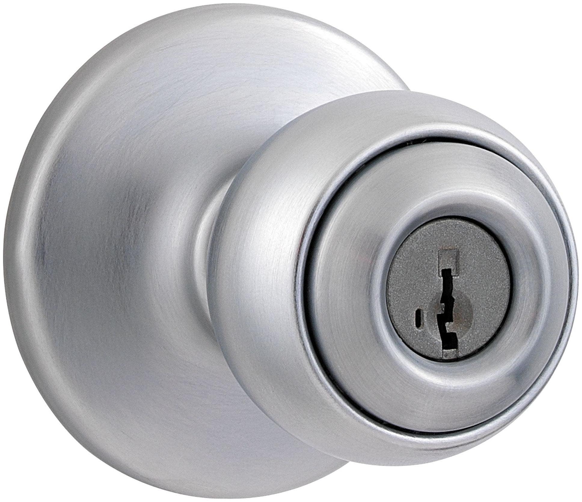 Kwikset 450P-SMT - Juego de pomos inteligentes para puerta de entrada con llave y función de almacén, cromo satinado