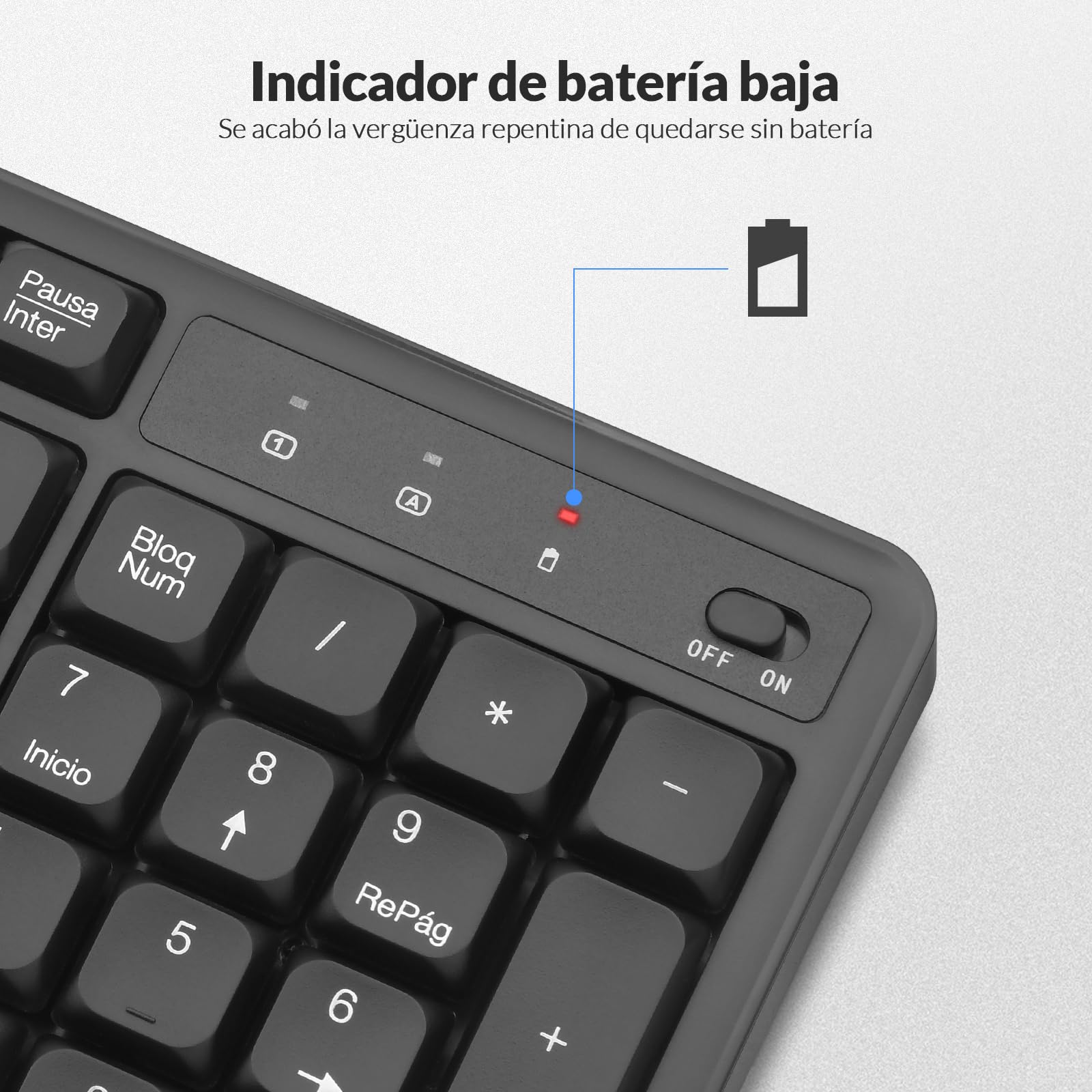 Rii RK209 Combo de Teclado y ratón Inalámbricos, Teclado y Ratón Silenciosos, con Receptor 2,4G(No Incluye Pilas)