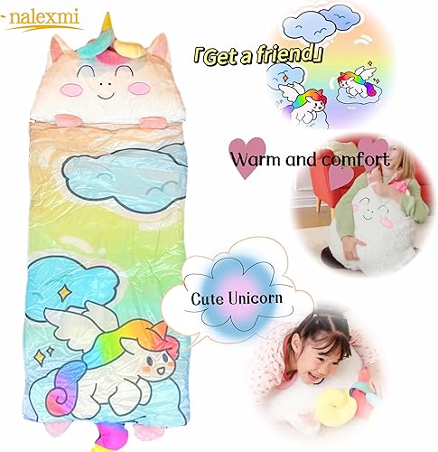 Miniatura 4 de Nalexmi Saco de dormir para niños bolsas de dormir de animales para niños niños y niñas almohada suave tapete para siesta preescolar 3 a 12 años