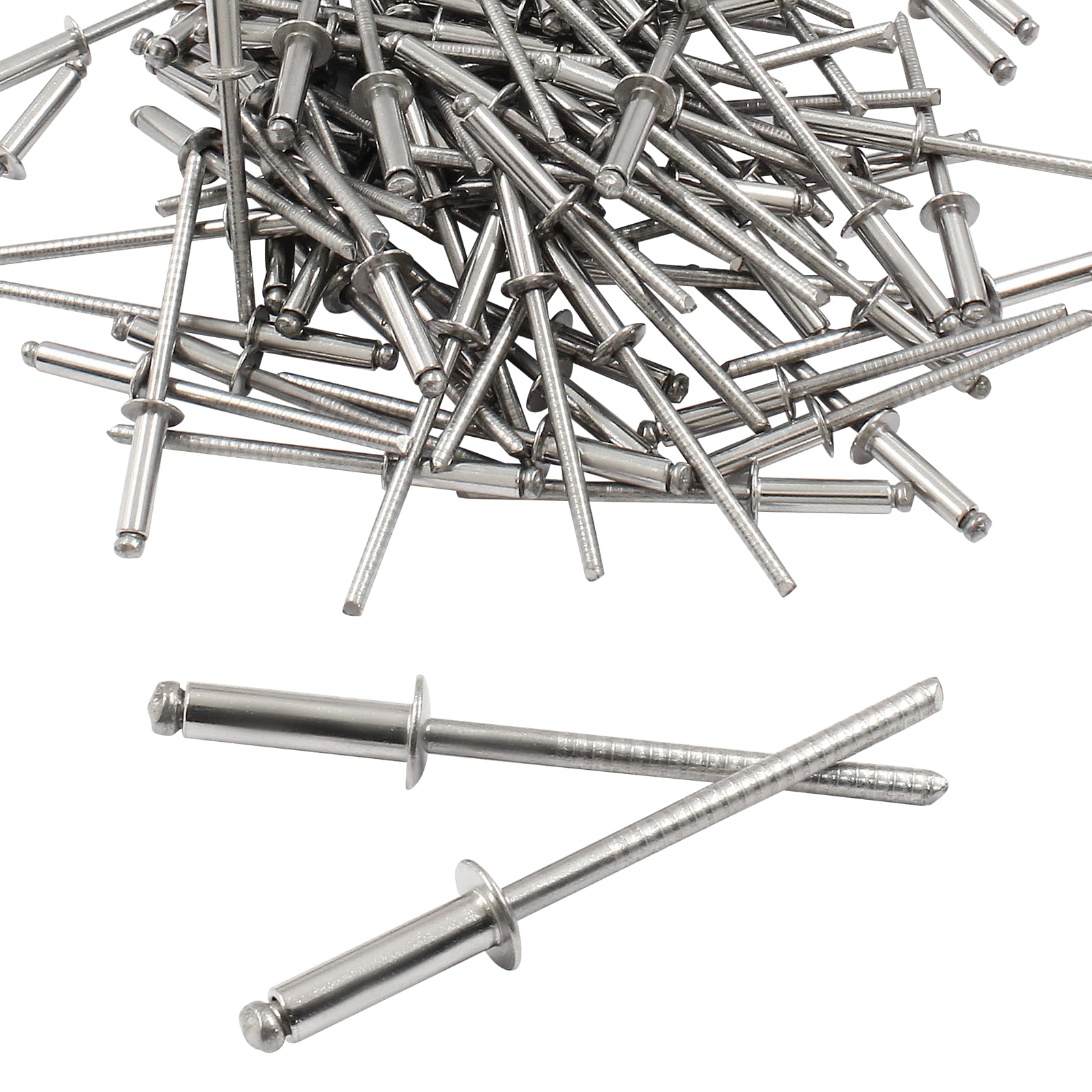 100pcs 1/8" x 1/2" Blind Rivets, 3.2mm x 13mm Round Head Stainless Steel Pop Rivets for Luggage Automobile Sheet Metal