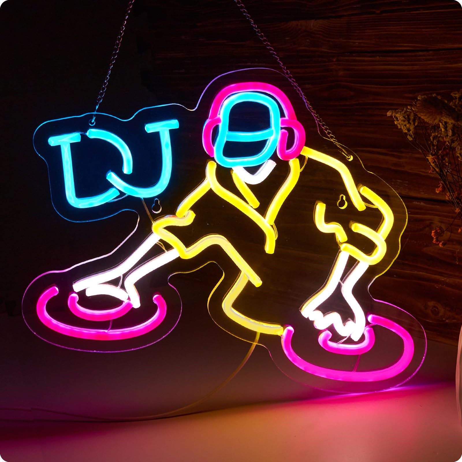 Neonowy znak DJ do dekoracji ścian dekoracja pokoju nastolatka prezenty na urodziny pokój dziecięcy artystyczna dekoracja pokoju chłopców dekoracja pokoju zabaw dekoracja sypialni