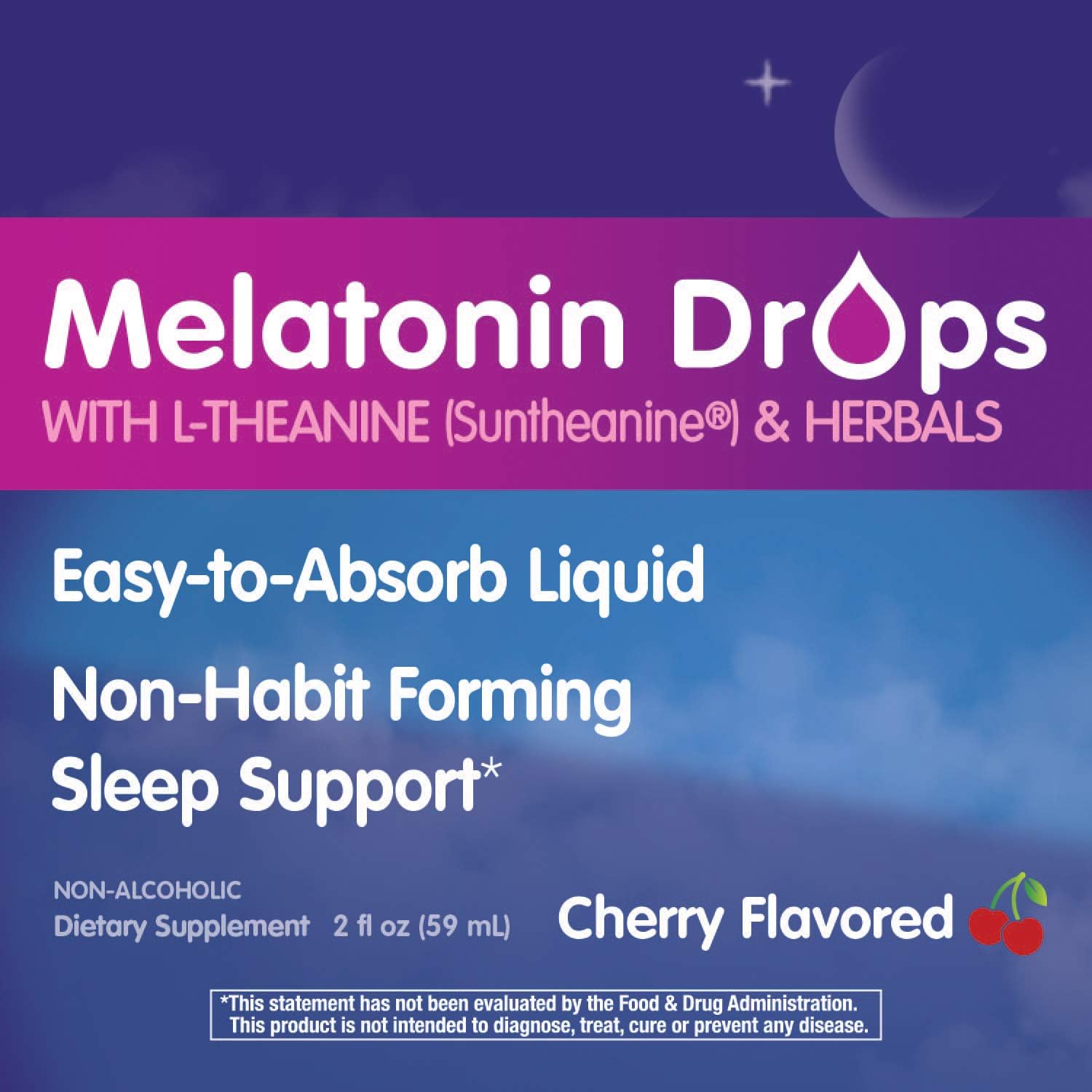 Nature's Way Sleep Tonight Melatonin Drops with L-Theanine, Fast Absorbing