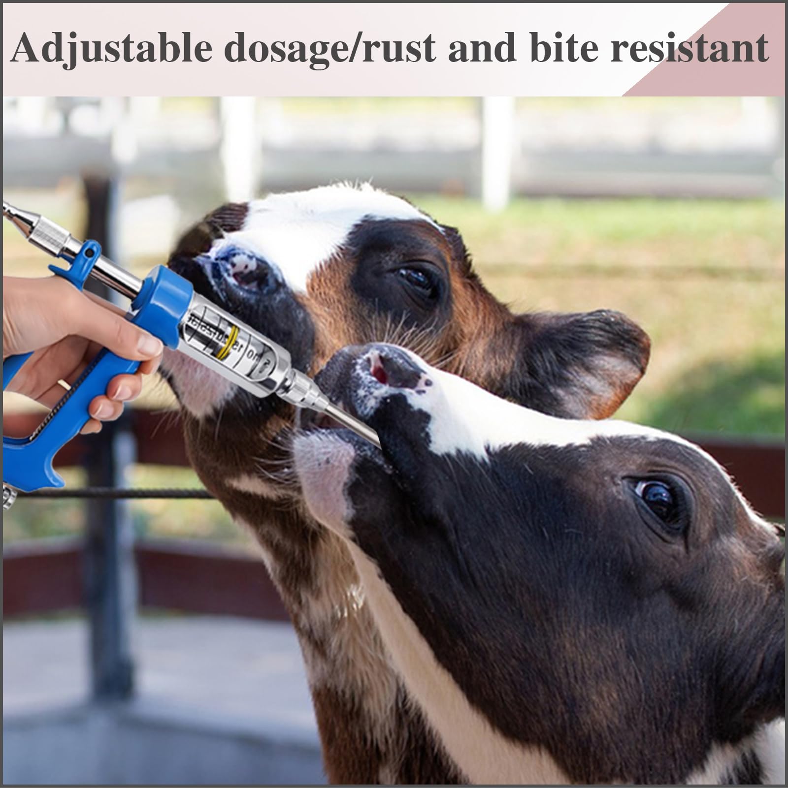 Veterinarie Dispenser Regolabile In Metallo 30 ML, Pistola Iniezione per Bovini Cavallo Pecore