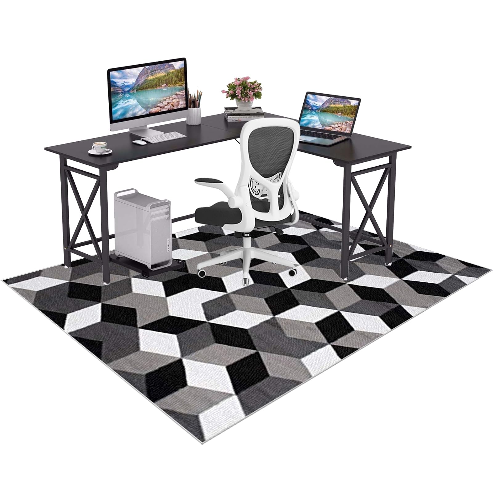 Carpet Protectors Chair Mat Office Chair Mat For Carpeted & Hardwood Floor 130 x 150 cm Heavy Duty Anti-Slip Extra Large Computer Desk Chair Mat Gaming Chair Mat Door Mats For Home and Office