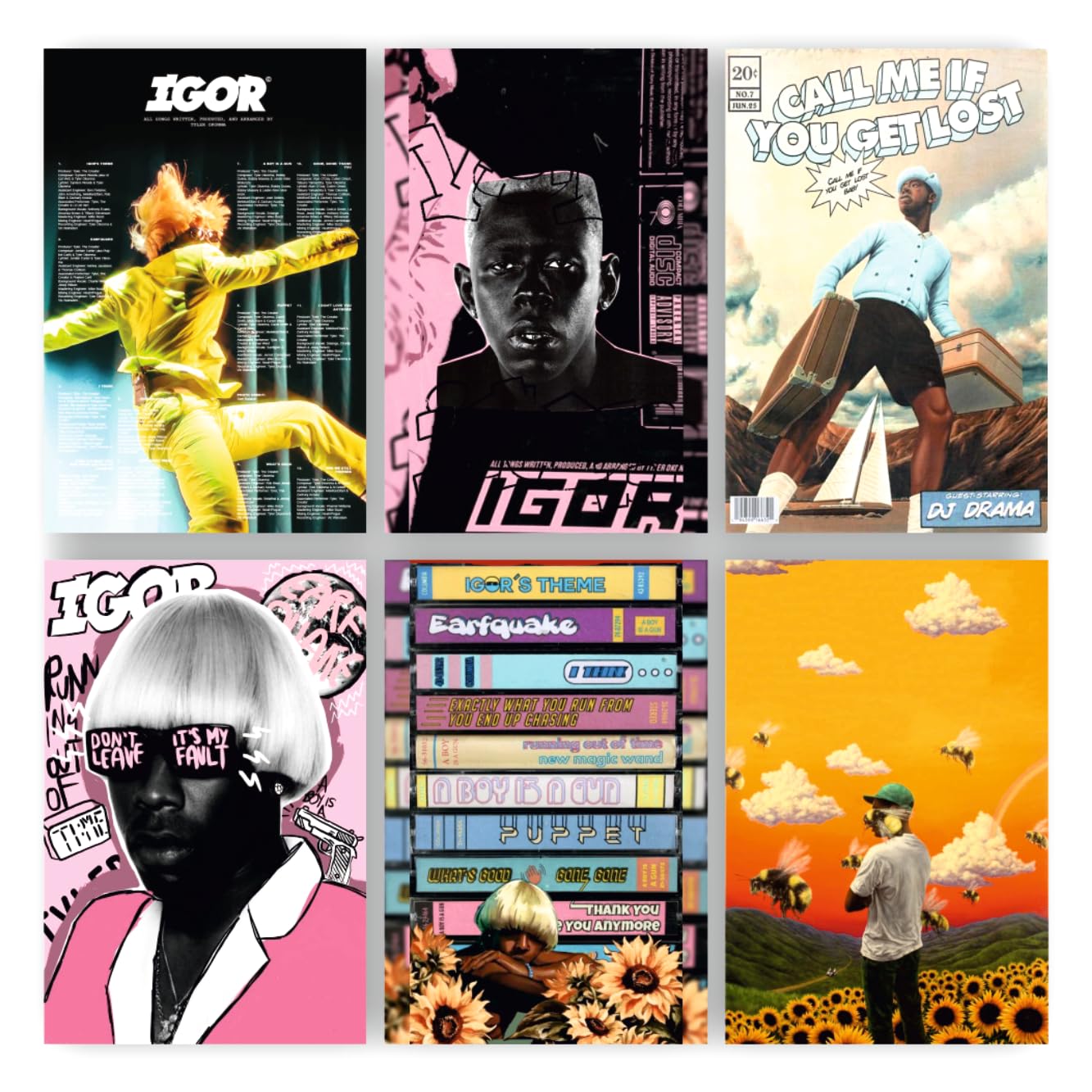 POSTER WALLAH Set of 6 Tyler The Creator Poster for Home Office and Student Room Wall | Aesthetic Poster | Wall Decor (12x8 Inch)