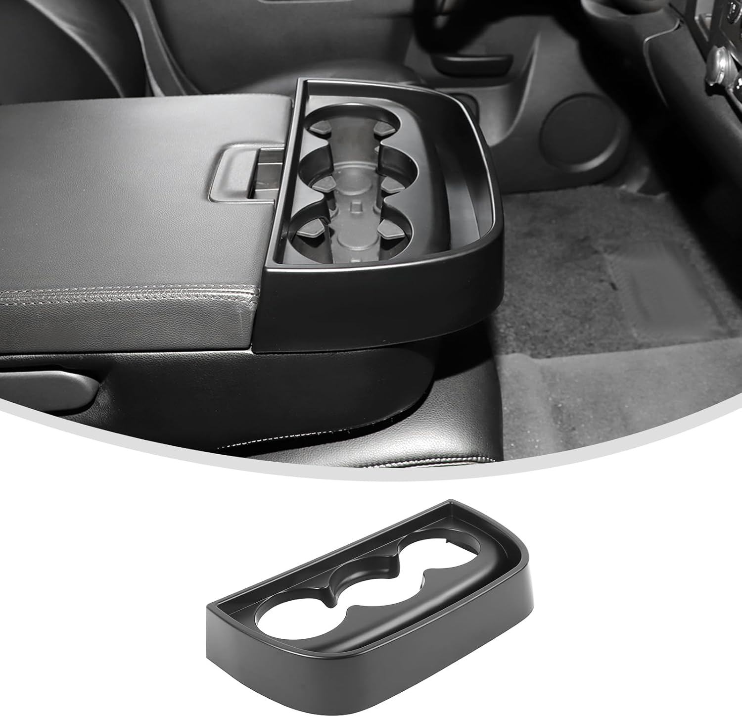 Linskip Jump Seat Console Organizer Tray Compatible with 2007-2013 Chevy Suburban Tahoe Silverado 1500 & GMC Yukon Sierra, Armrest Cup Holder Storage Tray, Interior Accessories