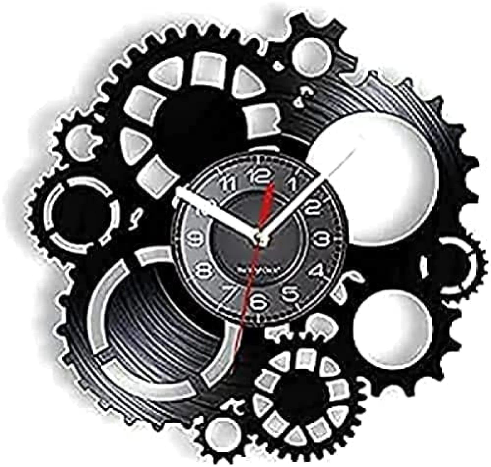 12 inch Silent Non-ticking Wall Clock Modern Felix The Cat Vinyl Wall Clock Record Retro Wall Clock New Year Christmas Birthday Gift Personality Creative Home Design Wall Decoration