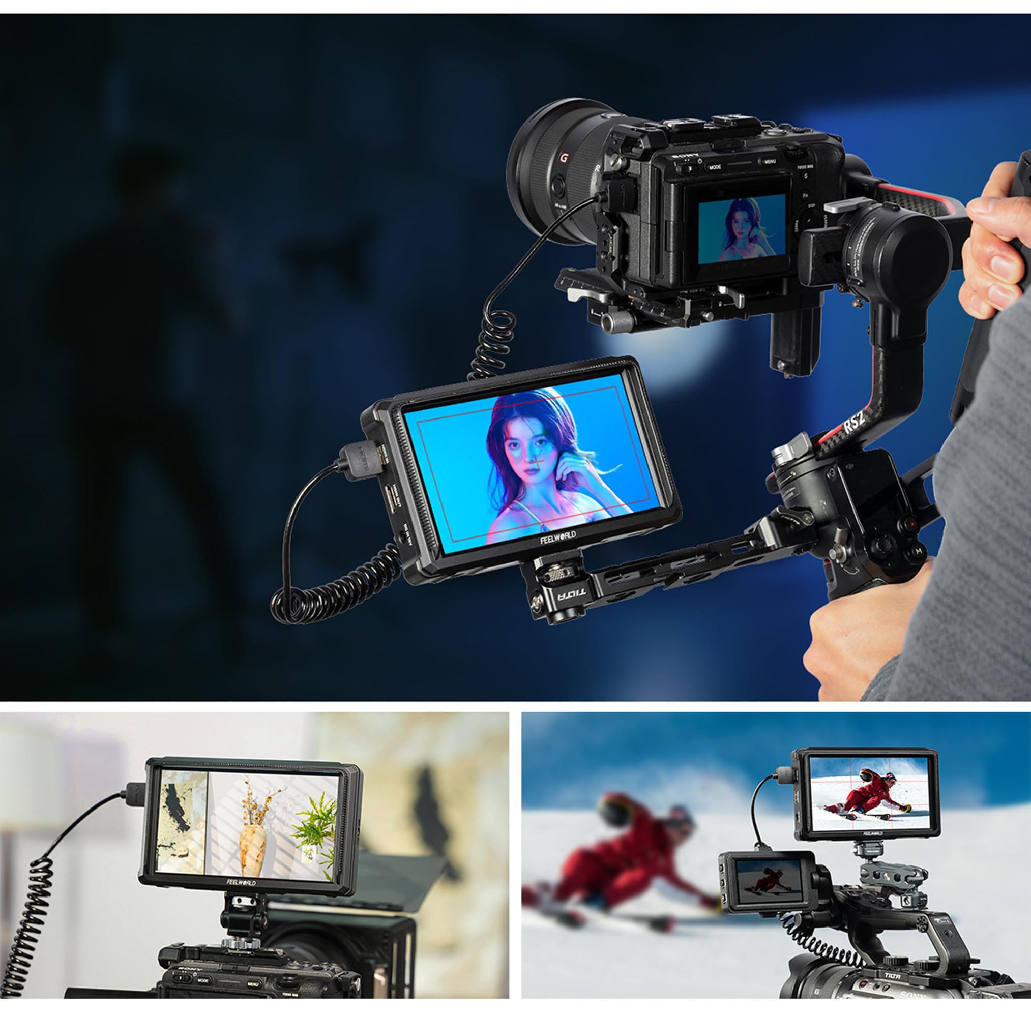 Amazon.co.jp: FEELWORLD FW568 PRO カメラ外部モニター 6インチ 3D