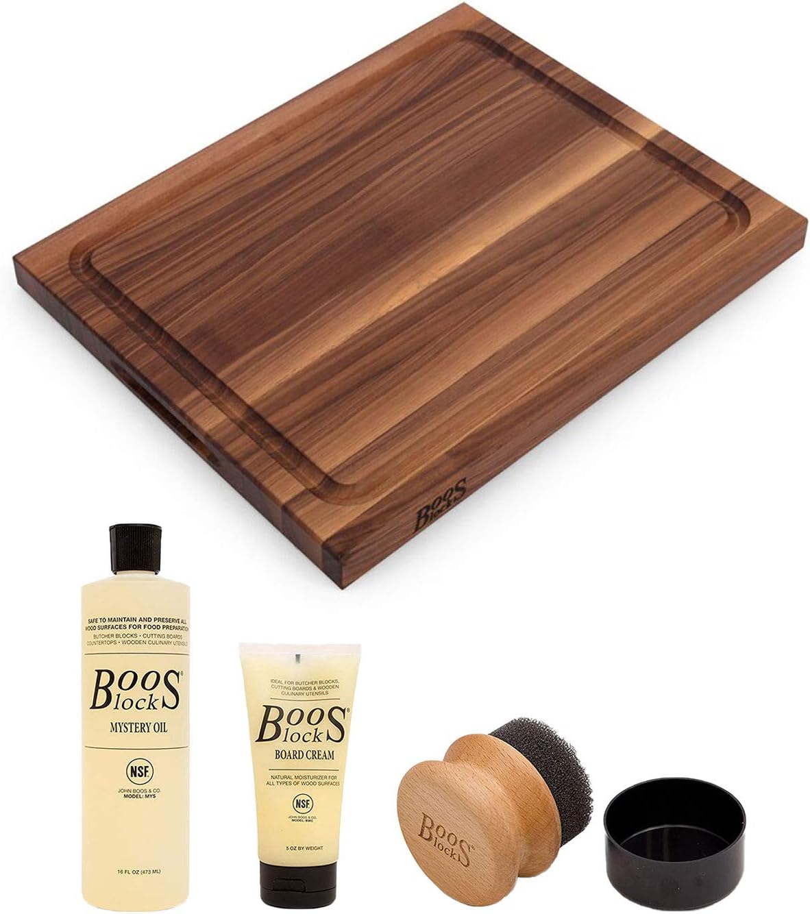 John Boos Large Maple Wood Cutting Board for Kitchen Prep, and Charcuterie, 24” x 18