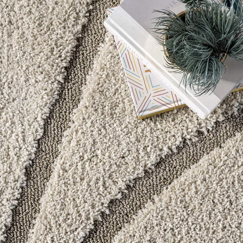 Image of TRANQUIL Polyester Fluffy Fur Rug Shaggy Modern Carpet for Living Room, Bedroom, Guest Room, Kids Room (3x5 Feet, Ivory & Beige)